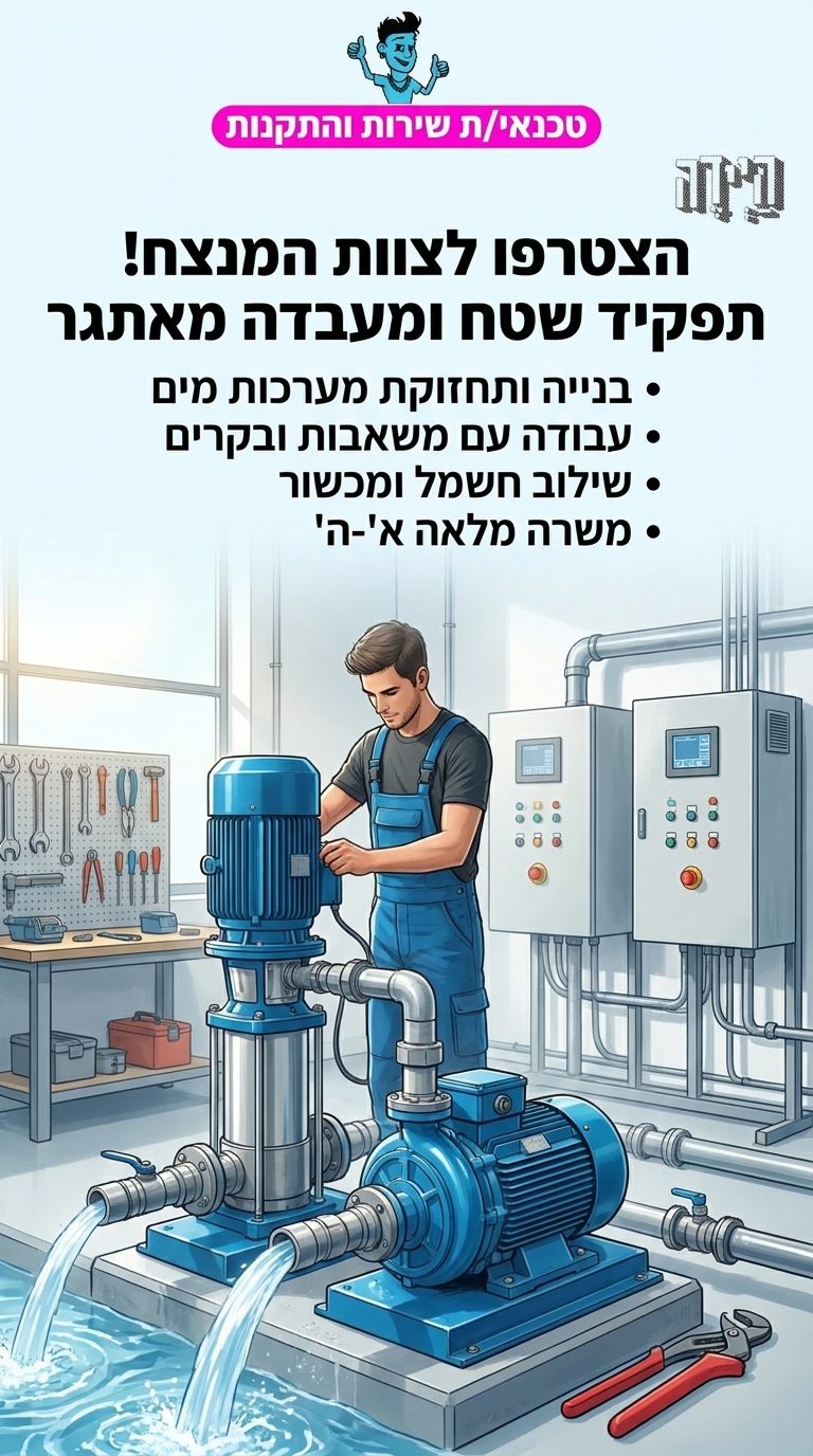טכנאי/ת שירות והתקנות לתפקיד מגוון ודינמי ללא ימי שישי
